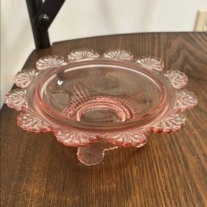 Vintage Pink Glass Decorative Bowl